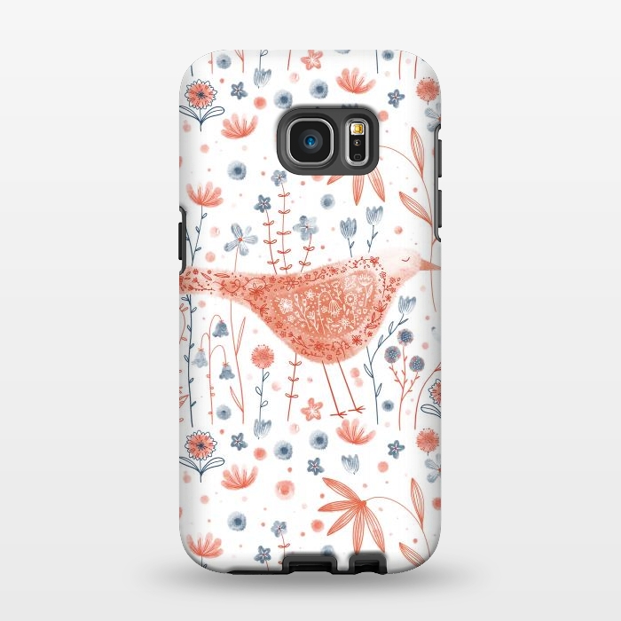 Galaxy S7 EDGE StrongFit Apricot Bird by Nic Squirrell