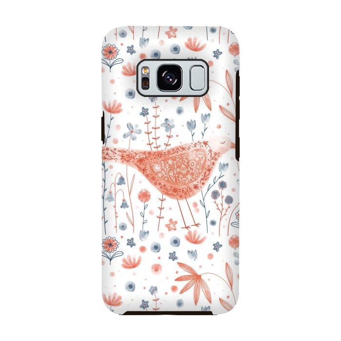 Galaxy S8 StrongFit Apricot Bird by Nic Squirrell