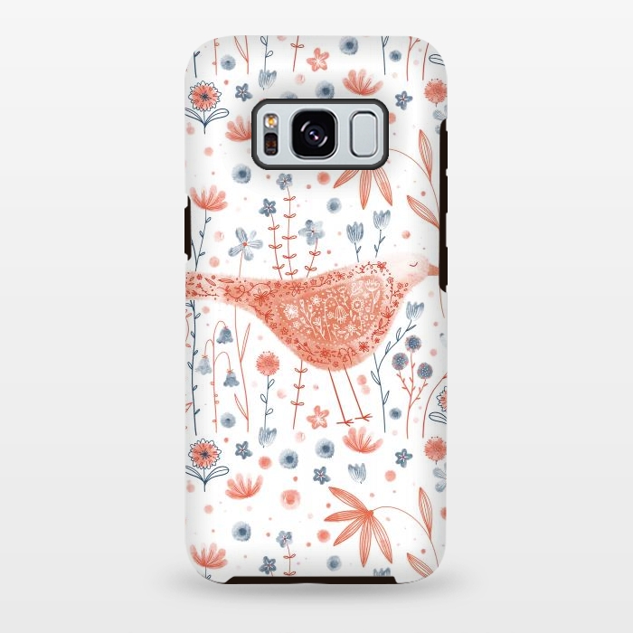 Galaxy S8 plus StrongFit Apricot Bird by Nic Squirrell