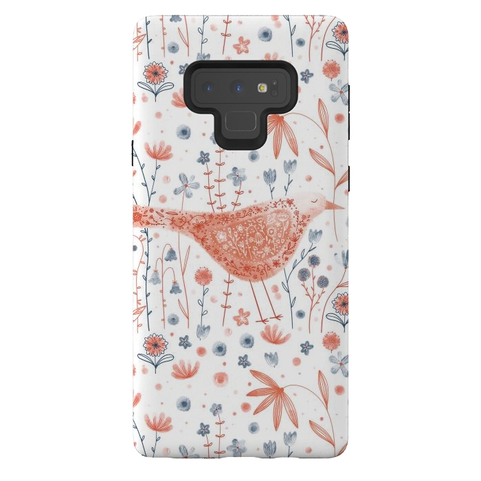 Galaxy Note 9 StrongFit Apricot Bird by Nic Squirrell