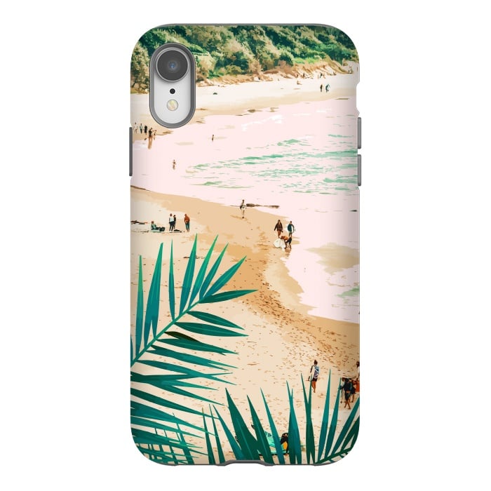 iPhone Xr StrongFit Beach Weekend | Pastel Ocean Sea Tropical Travel | Scenic Sand Palm People Boho Vacation by Uma Prabhakar Gokhale