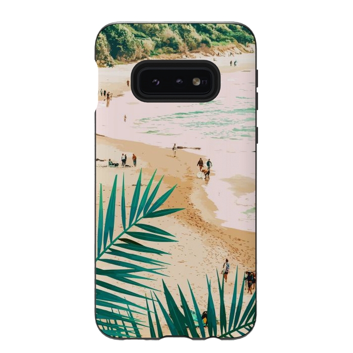 Galaxy S10e StrongFit Beach Weekend | Pastel Ocean Sea Tropical Travel | Scenic Sand Palm People Boho Vacation by Uma Prabhakar Gokhale