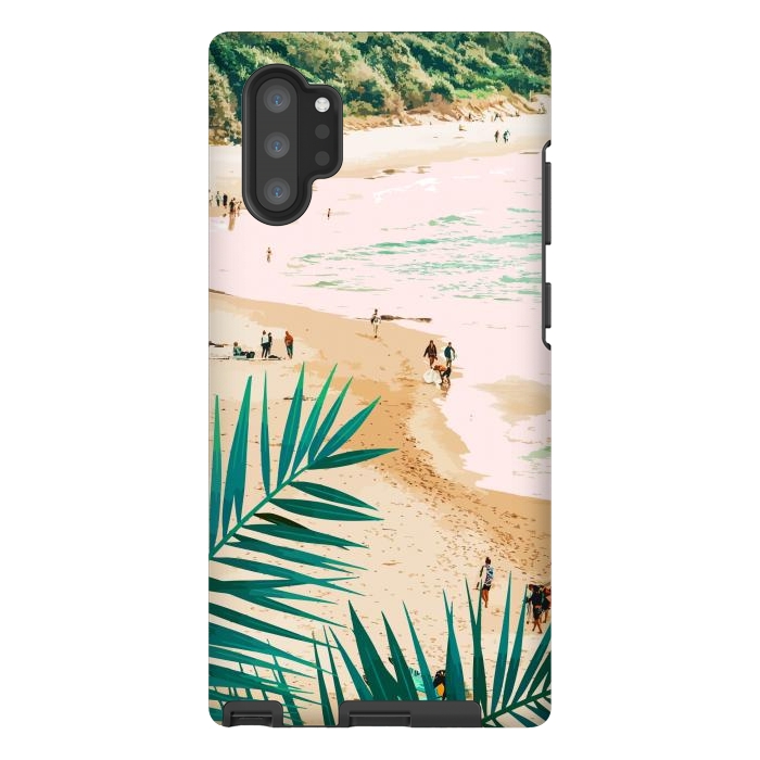 Galaxy Note 10 plus StrongFit Beach Weekend | Pastel Ocean Sea Tropical Travel | Scenic Sand Palm People Boho Vacation by Uma Prabhakar Gokhale