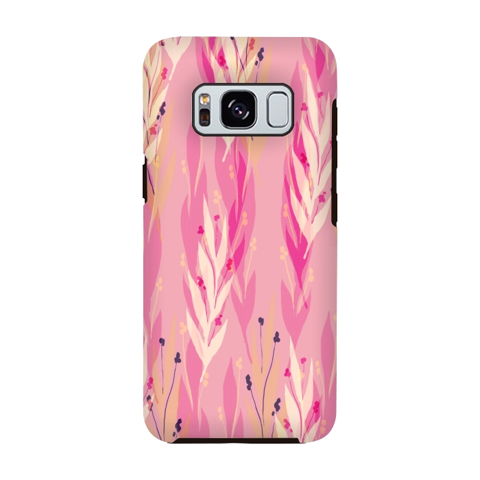 Galaxy S8 StrongFit pink leaf pattern by MALLIKA
