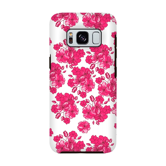 Galaxy S8 StrongFit pink floral print 2 by MALLIKA