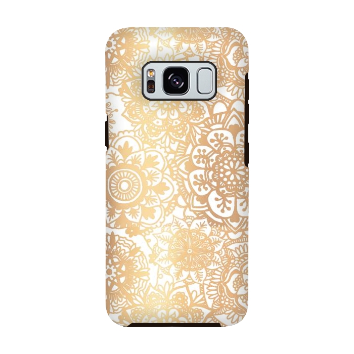 Galaxy S8 StrongFit Gold Mandala Pattern by Julie Erin Designs