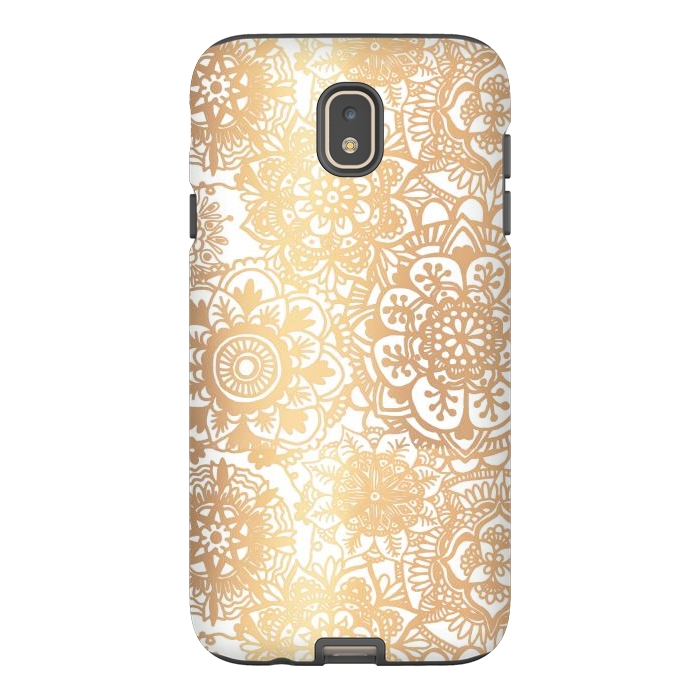 Galaxy J7 StrongFit Gold Mandala Pattern by Julie Erin Designs