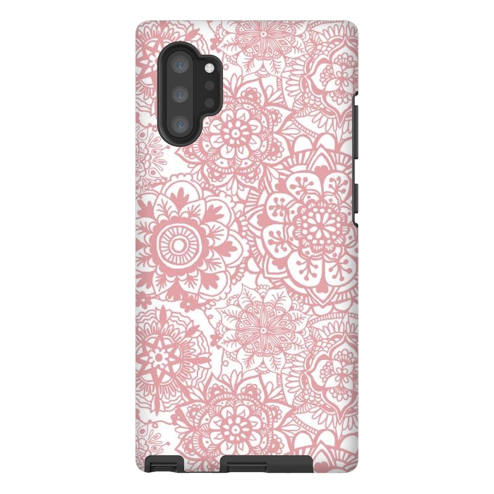 Galaxy Note 10 plus StrongFit Light Pink Mandala Pattern by Julie Erin Designs