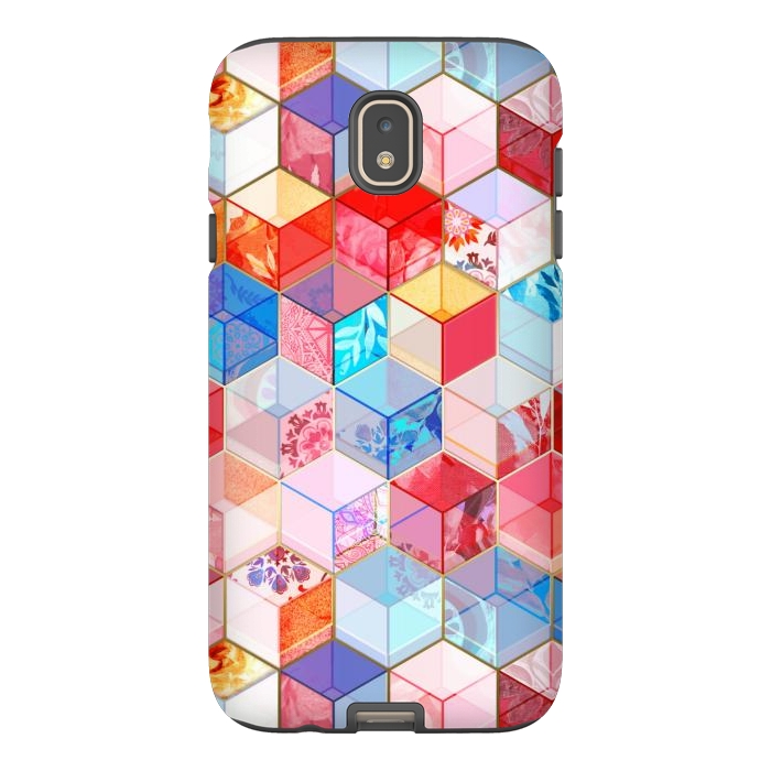 Galaxy J7 StrongFit Ruby and Topaz Kaleidoscope Cubes by Micklyn Le Feuvre