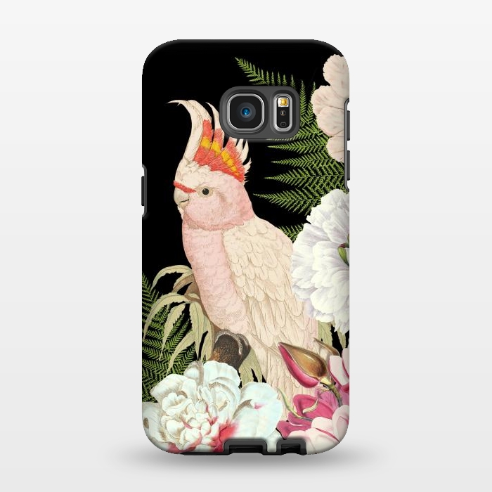 Galaxy S7 EDGE StrongFit Vintage Cockatoo in Flower Jungle by  Utart