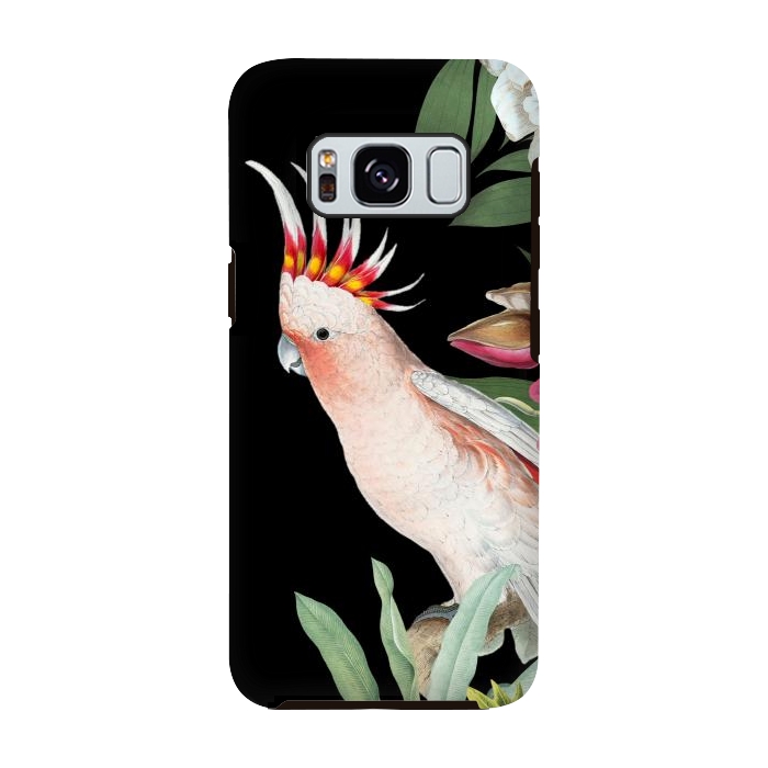 Galaxy S8 StrongFit Vintage Pink Cockatoo with Tropical Flowers by  Utart