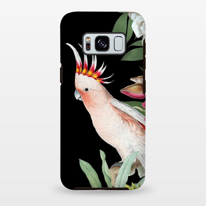 Galaxy S8 plus StrongFit Vintage Pink Cockatoo with Tropical Flowers by  Utart