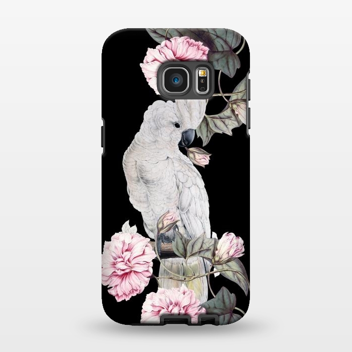Galaxy S7 EDGE StrongFit Nostalgic White Cockatoo With Pink Flowers by  Utart