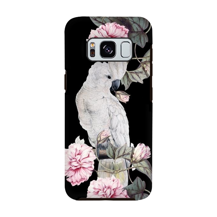 Galaxy S8 StrongFit Nostalgic White Cockatoo With Pink Flowers by  Utart