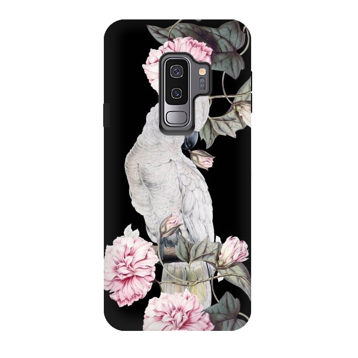 Galaxy S9 plus StrongFit Nostalgic White Cockatoo With Pink Flowers by  Utart