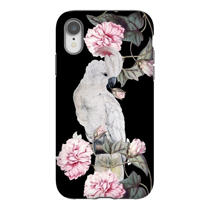 iPhone Xr StrongFit Nostalgic White Cockatoo With Pink Flowers by  Utart