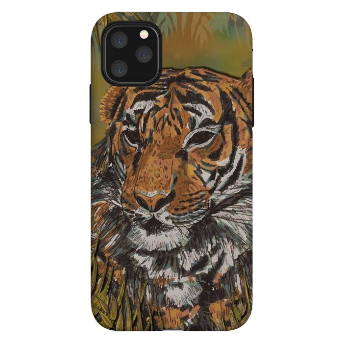iPhone 11 Pro Max StrongFit Tiger by Lotti Brown