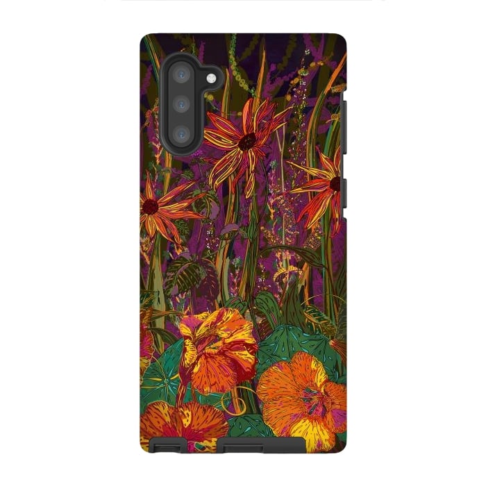 Galaxy Note 10 StrongFit Autumn Flowers by Lotti Brown