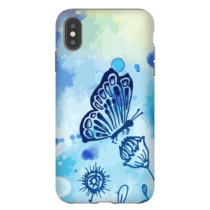 iPhone Xs Max StrongFit BLUE SHADED BUTTERFLY PATTERN by MALLIKA