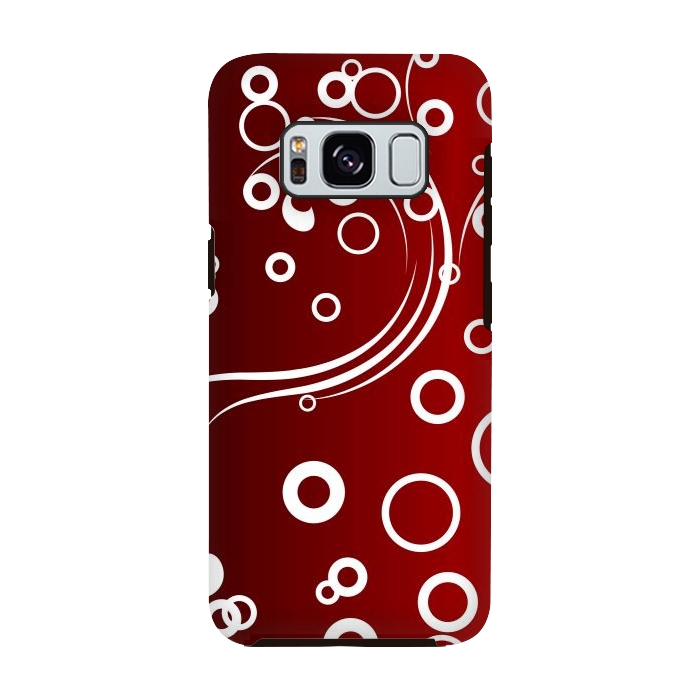 Galaxy S8 StrongFit White Abstracts on Red by Texnotropio