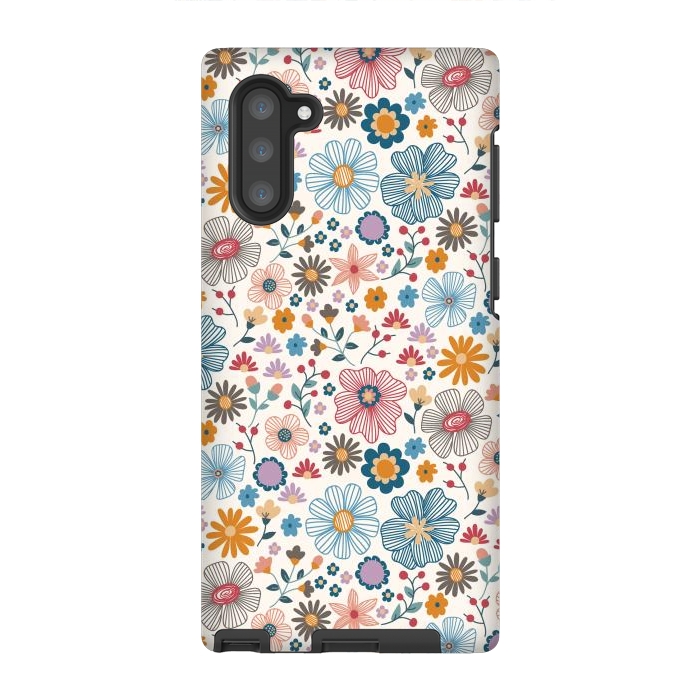 Galaxy Note 10 StrongFit Winter Wild Bloom  by TracyLucy Designs