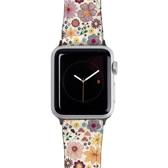 Watch 42mm / 44mm Strap PU leather Wild Bloom by TracyLucy Designs