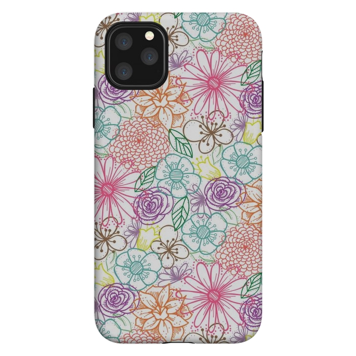 iPhone 11 Pro Max StrongFit Bright Floral by TracyLucy Designs