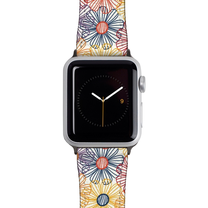 Watch 38mm / 40mm Strap PU leather RAINBOW FLORAL by TracyLucy Designs