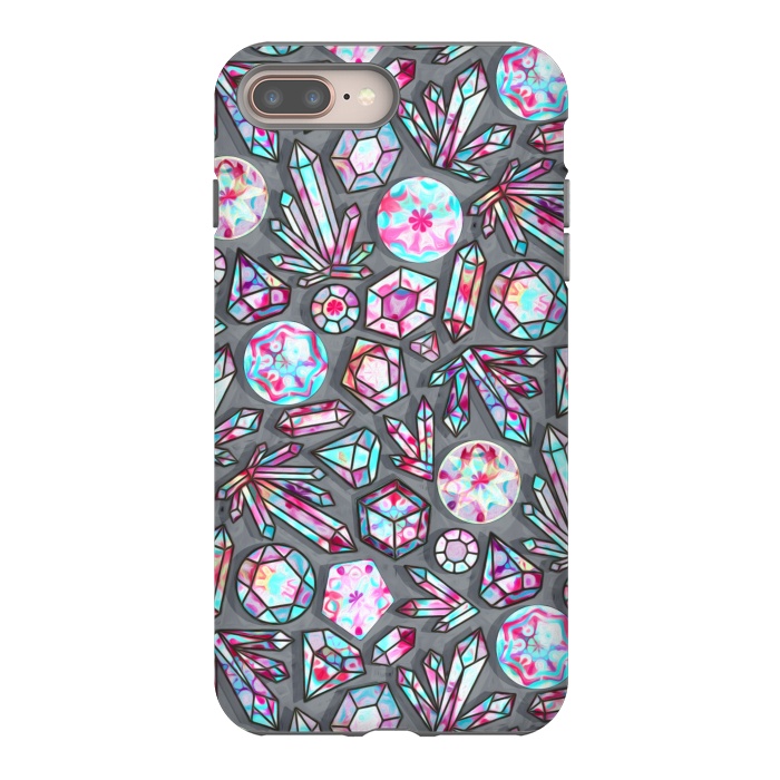 iPhone 7 plus StrongFit Kaleidoscope Crystals - Grey  by Tigatiga