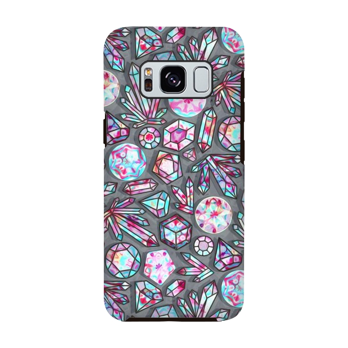Galaxy S8 StrongFit Kaleidoscope Crystals - Grey  by Tigatiga