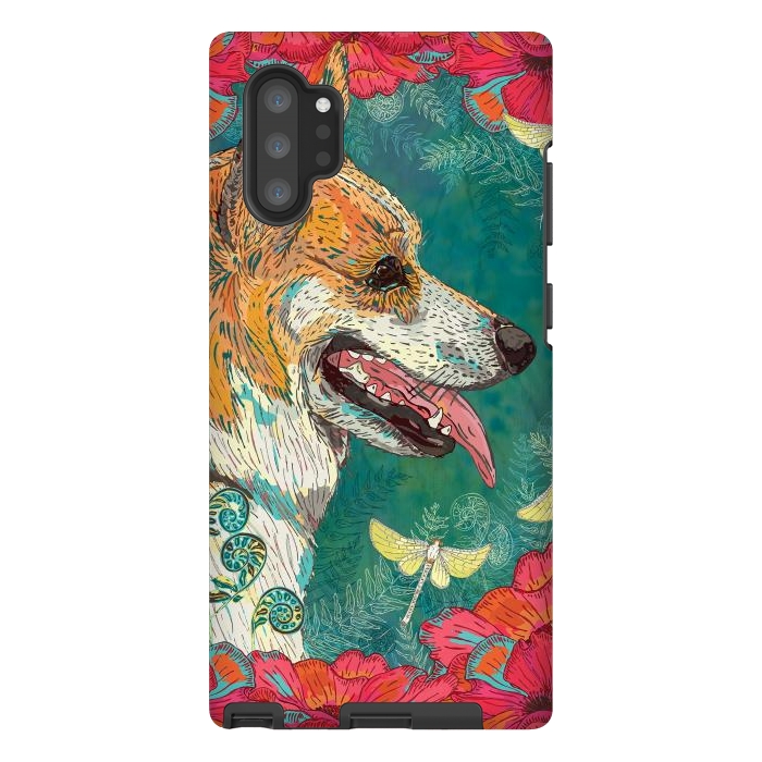 Galaxy Note 10 plus StrongFit Corgi and Fairies by Lotti Brown