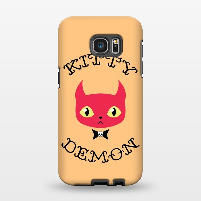 Galaxy S7 EDGE StrongFit Kitty demon by Laura Nagel
