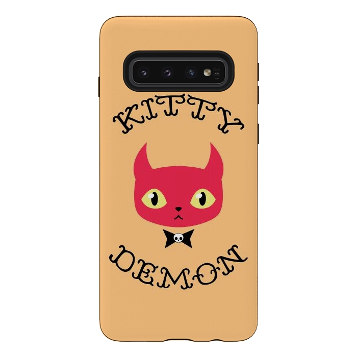 Galaxy S10 StrongFit Kitty demon by Laura Nagel