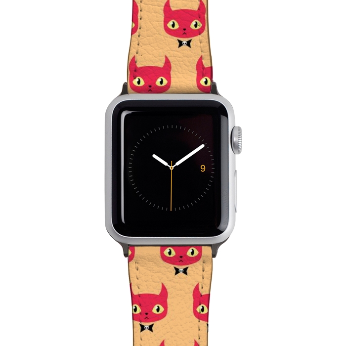 Watch 42mm / 44mm Strap PU leather Kitty demon by Laura Nagel