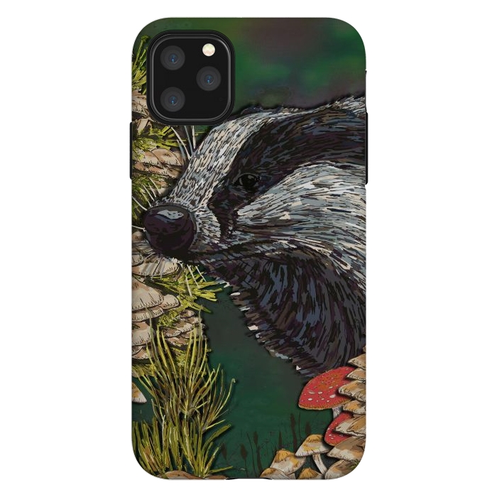 iPhone 11 Pro Max StrongFit Badger Woodland Walk by Lotti Brown