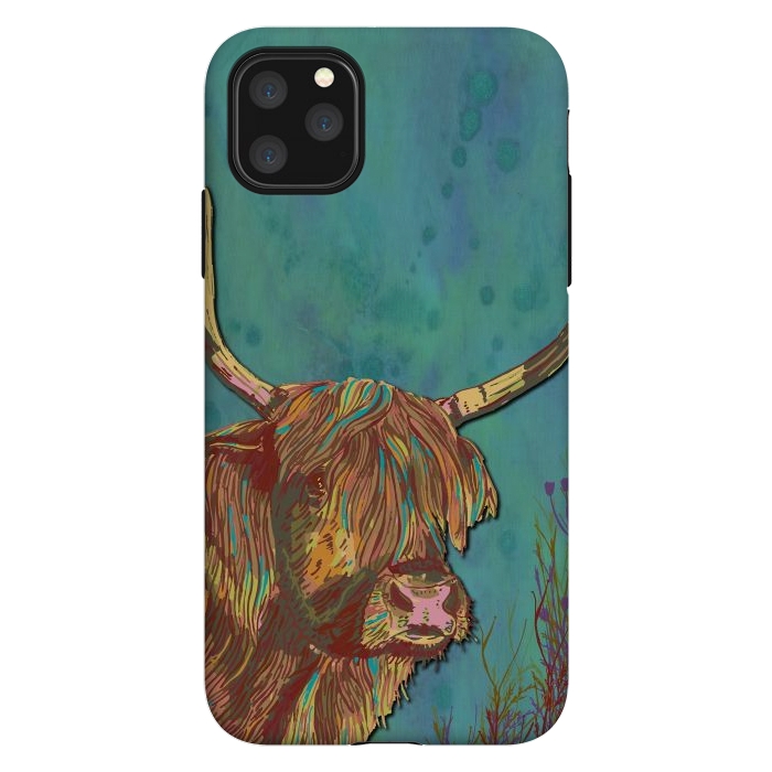 iPhone 11 Pro Max StrongFit Highland Cow by Lotti Brown