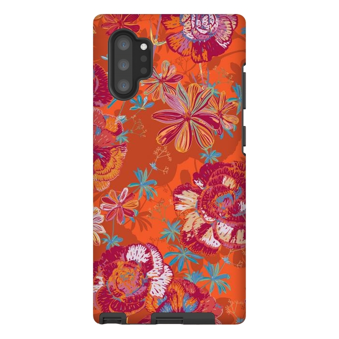 Galaxy Note 10 plus StrongFit Carnation Carnival by Lotti Brown
