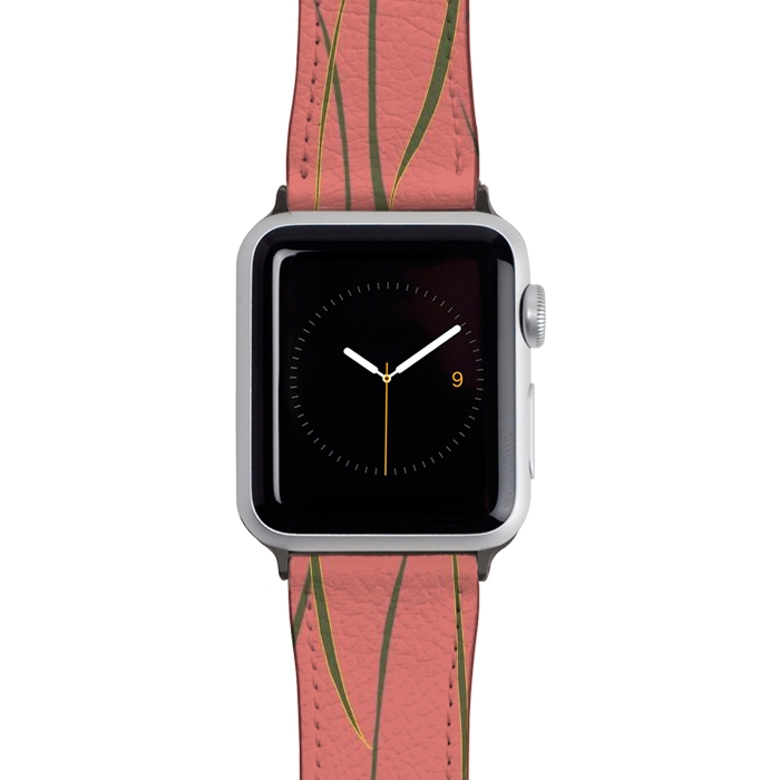 Watch 38mm / 40mm Strap PU leather Coral Stripe by Lotti Brown
