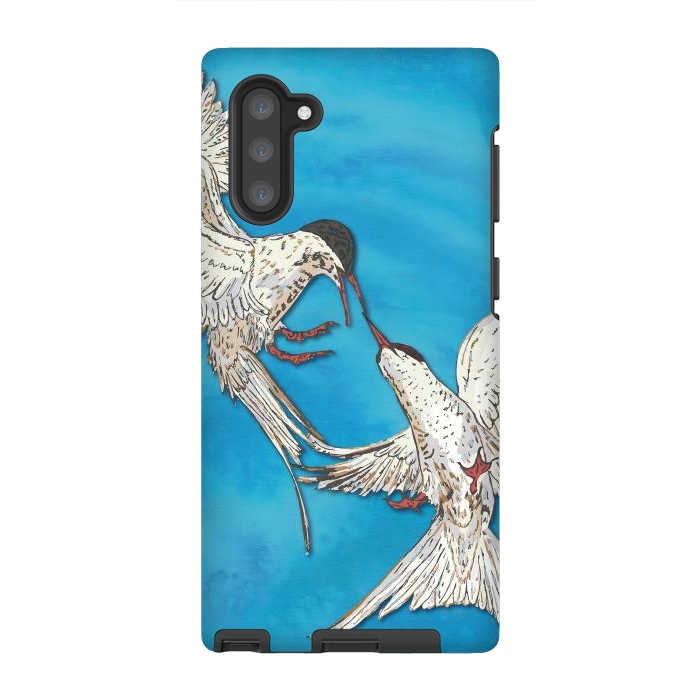 Galaxy Note 10 StrongFit Arctic Terns by Lotti Brown
