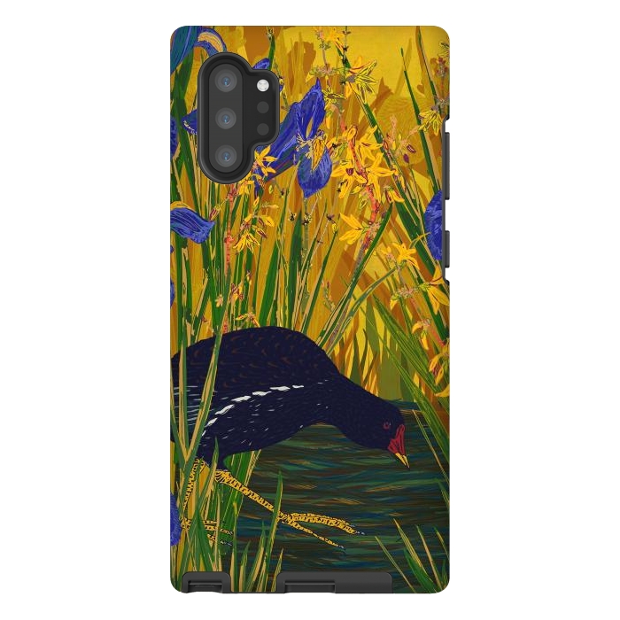 Galaxy Note 10 plus StrongFit Moorhen and Iris by Lotti Brown
