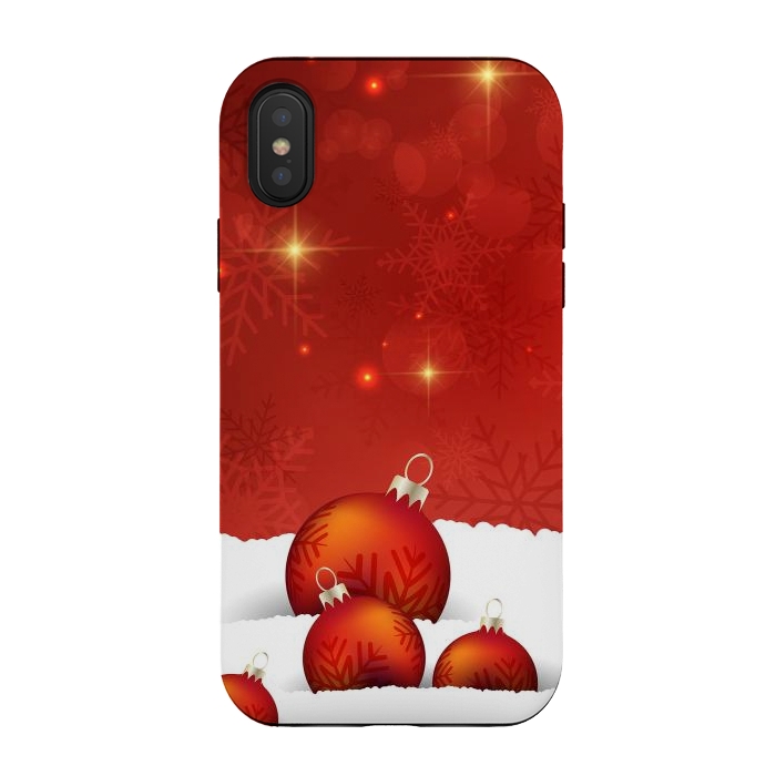 iPhone Xs / X StrongFit Red Christmas by Texnotropio