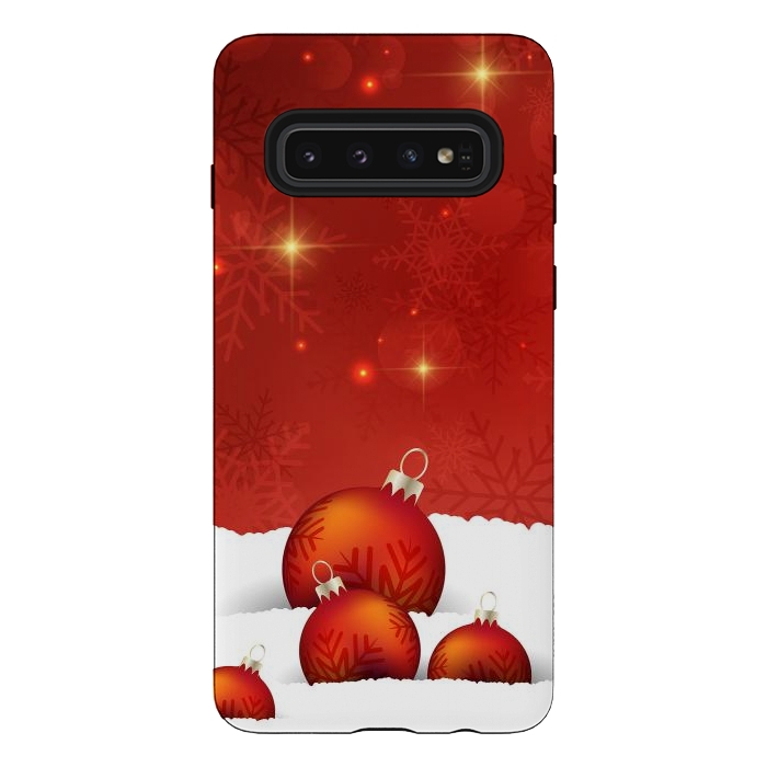 Galaxy S10 StrongFit Red Christmas by Texnotropio