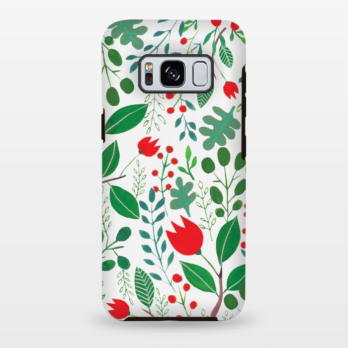 Galaxy S8 plus StrongFit Christmas Floral White by Hanny Agustine