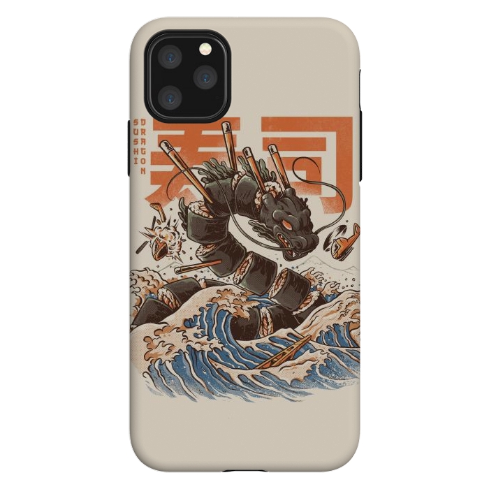 iPhone 11 Pro Max StrongFit Great Sushi Dragon  by Ilustrata