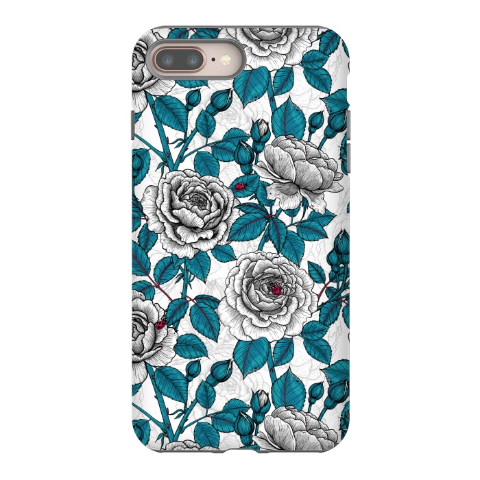 iPhone 7 plus StrongFit  White roses and ladybugs by Katerina Kirilova