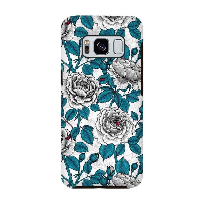 Galaxy S8 StrongFit  White roses and ladybugs by Katerina Kirilova