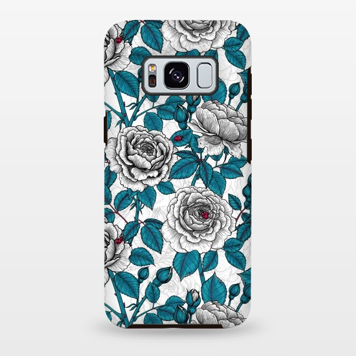 Galaxy S8 plus StrongFit  White roses and ladybugs by Katerina Kirilova