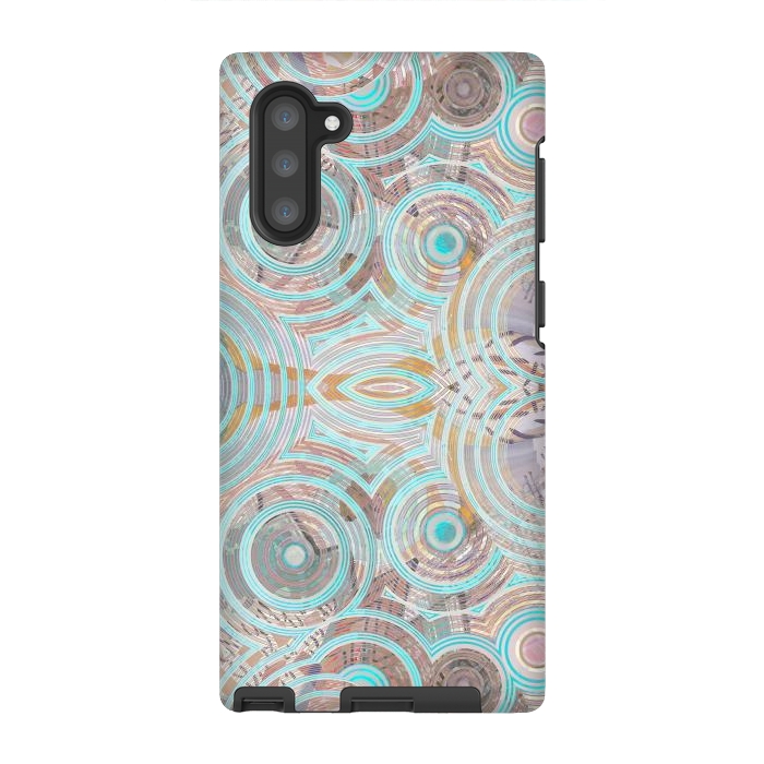 Galaxy Note 10 StrongFit Pastel playful African inspired circle sketch pattern by Oana 