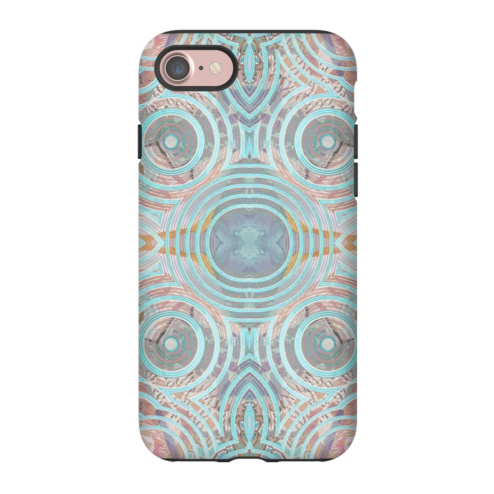 iPhone 7 StrongFit Pastel playful African inspired circle sketch pattern by Oana 