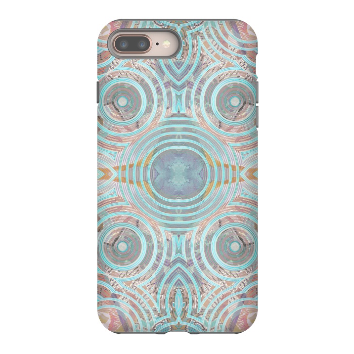 iPhone 7 plus StrongFit Pastel playful African inspired circle sketch pattern by Oana 